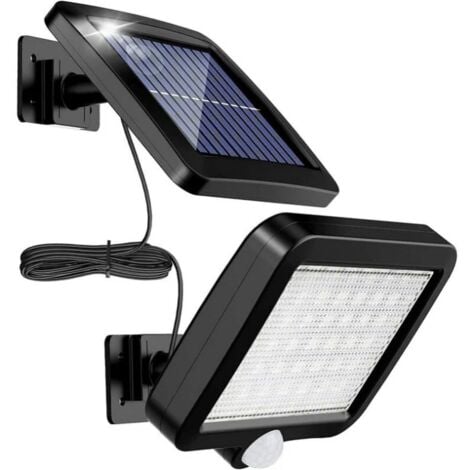 Promotion Lumière solaire extérieure avec détecteur de mouvement 56 LED, lumière solaire de jardin étanche IP65 à 120 ° avec câble de 5 m [Classe énergétique A++]