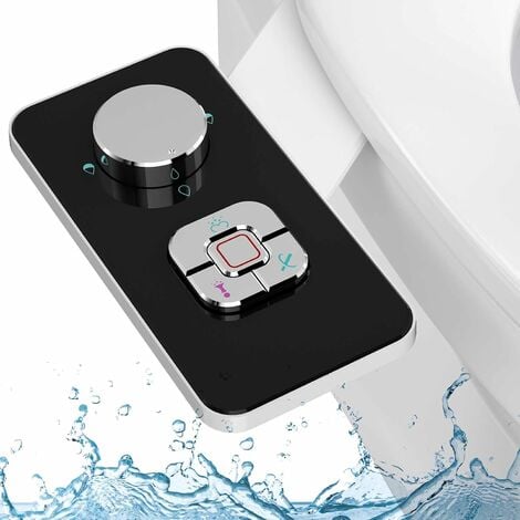 Pulvérisateur Bidet non électrique avec double buses rétractables autonettoyantes - Nettoyage avant et arrière - Bouton poussoir réglable pour eau froid