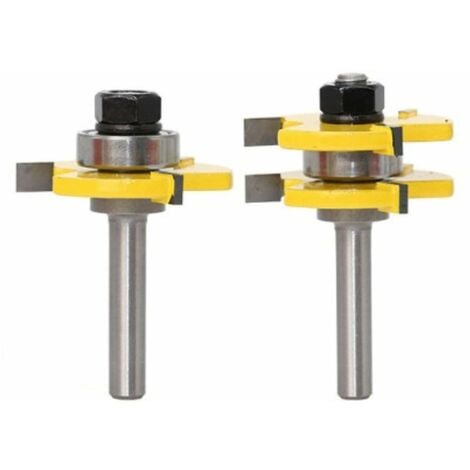 Rainure et languette fraise ensemble 3 cannelures 8mm tige T forme bois fraise fraise outils de travail du bois