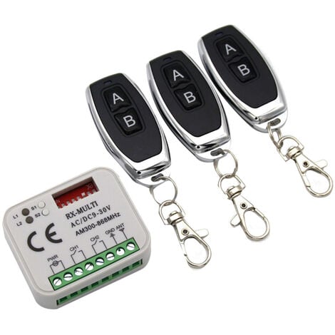 RéCepteur à Distance pour Portail de Garage 433 868MHz RX MULTI 300-900MHZ AC/DC 9-30V RéCepteur avec TéLéCommande