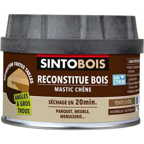Reconstitue bois pour parties manquantes (angles, gros trous) 190g Chêne SINTO