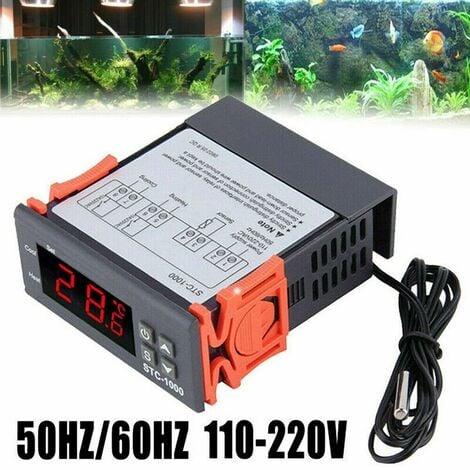 Régulateur de température numérique à LED avec sonde Thermostat STC-1000 220V -50100°C 1500W