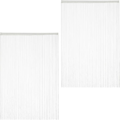 Relaxdays Rideau fils blanc rideau rideau de porte fenêtre rideau de fil 145x245 cm hauteur peut être raccourci, blanc