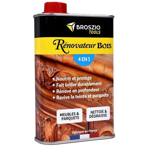 Rénovateur bois Broszio Tools 4 en 1 Vernis bois 500 ml Peinture bois extérieur intérieur Ravive bois meuble parquet