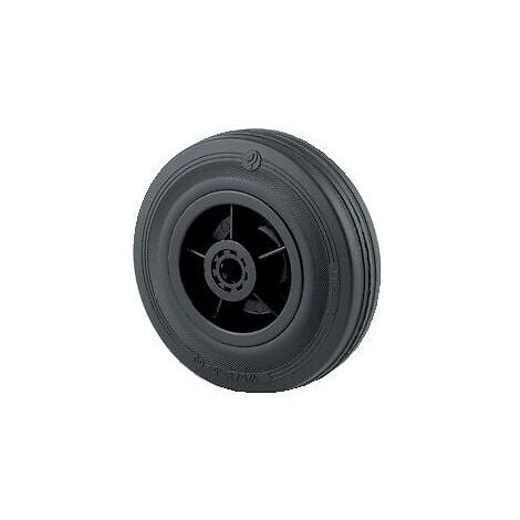 Roue polypropylène bandage caoutchouc, diamètre 160 mm, alésage 20 mm, charge 135 kg - Tente