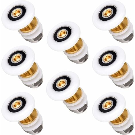 Roulettes Douche 25mm, Roulette Porte Coulissante Douche Roulement pour Porte de Douche 8 Pièces