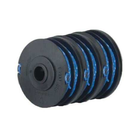 RYOBI Lot de 3 bobines double fil diamètre 1.65mm pour coupe-bordures électriques RAC123