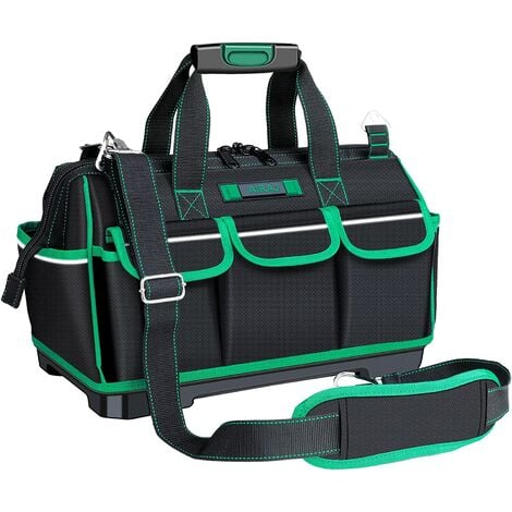 sac à outils 16 pouces avec bande réfléchissante de nuit ,Airaj 40×23×28 CM Kit professionnel pour électricien