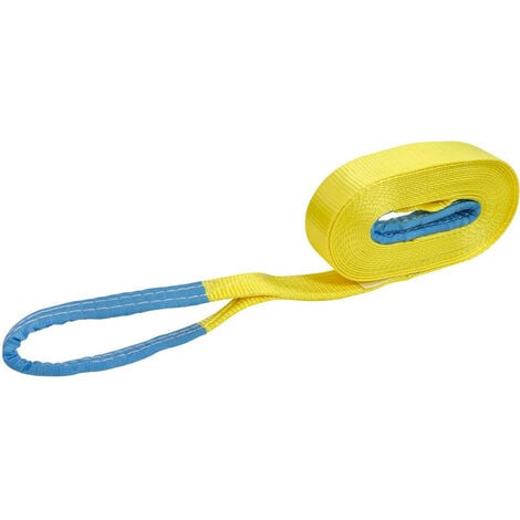 Sangle de traction 6 tonnes - 10m x 50mm - sangle de remorquage -  légère - extensible - sangle de traction 4x4 -  2 boucles