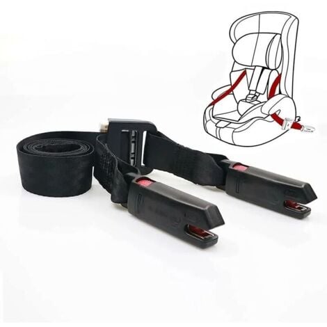 Sangle Isofix pour siège enfant général, ceinture Isofix Ltuikhq Opération à un bouton Polyester souple Noir 5,25 pieds Résistance 15000N
