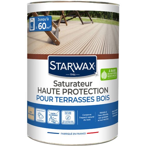 Saturateur application facile pour terrasses et bois extérieurs incolore 6L