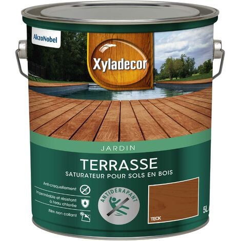 Saturateur pour sol exterieur en bois - Terrasses - aspect mat teck 5 L - Xyladecor