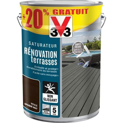Saturateur Rénovation terrasses V33 Wengé 5L + 20%