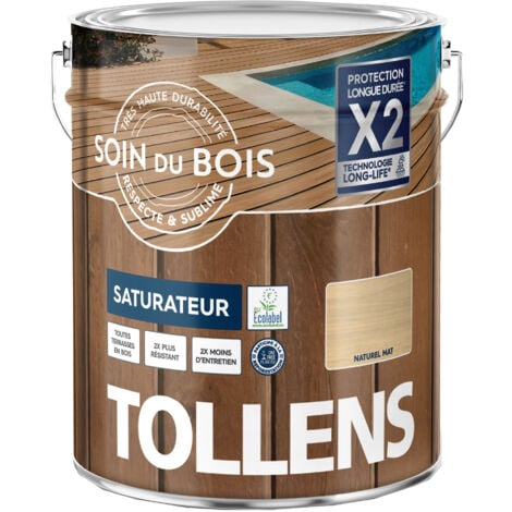 Saturateur - Ultra Résistant - Tollens - Tous Types de Bois - Mat - Naturel - 2,5L