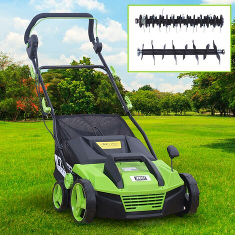scarificateur électrique 1600W 38cm 48 l 2en1 aérateur et démousseur pelouse un réglage central 5 étapes, ergonomique - de BRAST