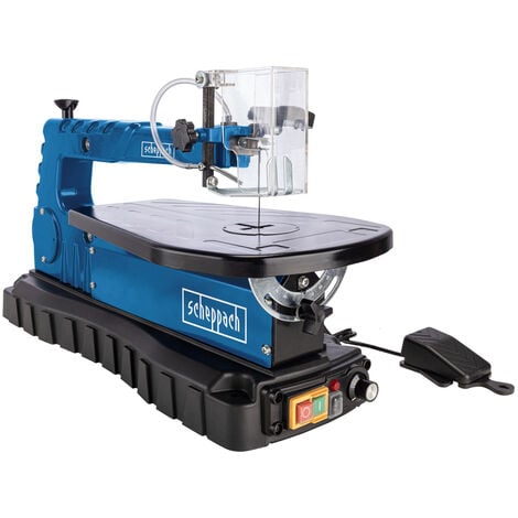 Scheppach Scie à Chantourner DECO-SWITCH - Vitesse de coupe variable de 550 à 1500min-1 - Table inclinable 45° - Hauteur & Largeur de coupe 500/405mm - Lampe orientable LED - Peu de vibrations