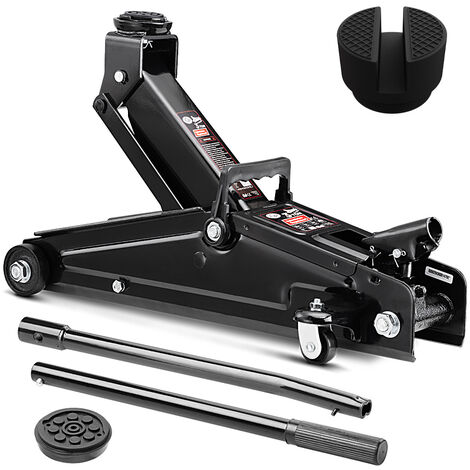Set Cric hydraulique 3 tonnes Patin en caoutchouc anti-rayures set compact et robuste Levée de 135 à 400 mm