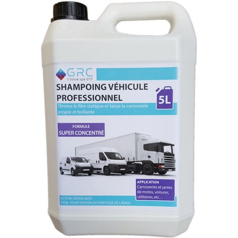 Shampoing Puissant pour Véhicules à effet brillant - Bidon de 5L - Shampoing Puissant pour Véhicules avec action déperlante - 5 Litres