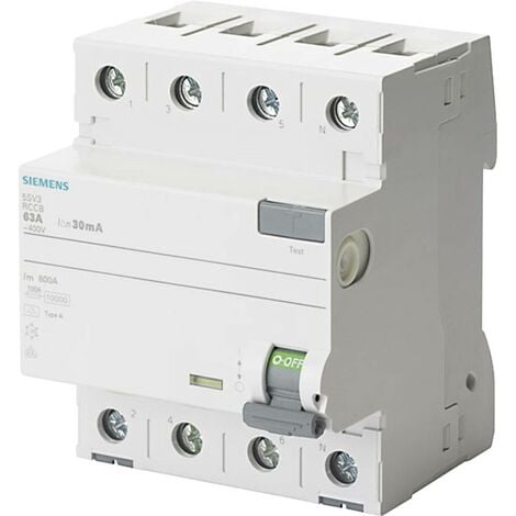 Siemens 5SV3344-6 Siemens Dig.Industr. Disjoncteur différentiel A 4 pôles 40 A 0.03 A 400 V