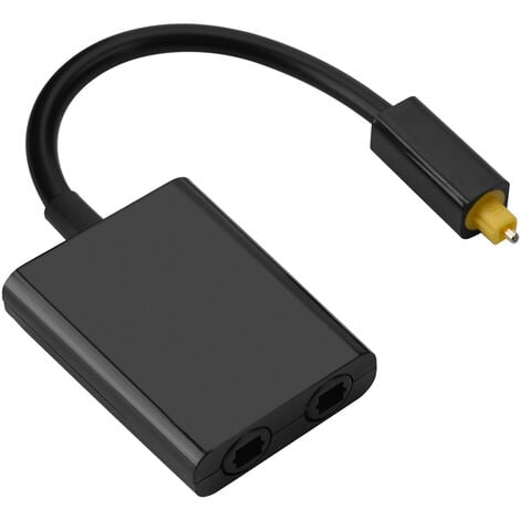 SJLERST Adaptateur de câble audio optique numérique Toslink à double port 1 entrée 2 sorties Noir