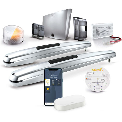 SOMFY 1241957 - Motorisation portail battant Exavia Star Connect - Pilotable à distance avec smartphone et assistants vocaux - Pour vantaux avec hauteur max 2m et largeur 2,5m