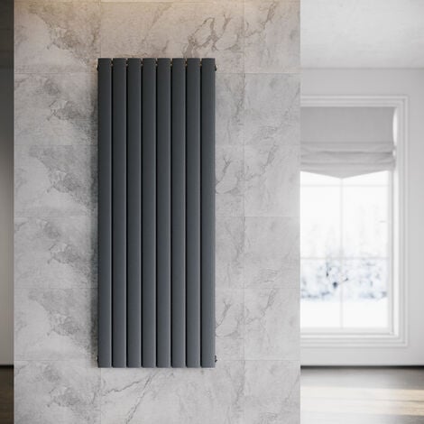 SONNI Radiateur eau chaude en acier Conception murale Vertical Radiateur chauffage central 1600x619mm Panneau Double Anthracite (1875W)