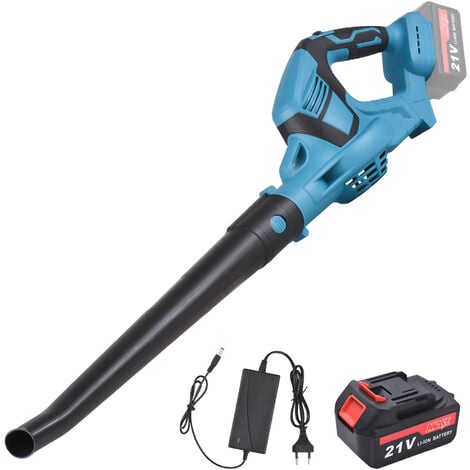 Souffleur de feuilles sans fil 21 V, alimenté par batterie, pour l'entretien de la pelouse, avec chargeur rapide, 81,19 CFM, 52,1 MPH, léger et puissant.