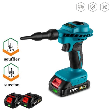 Souffleur de poussière 2-en-1 Souffleur sans fil Pour batterie Makita 18V - Avec 2 batteries