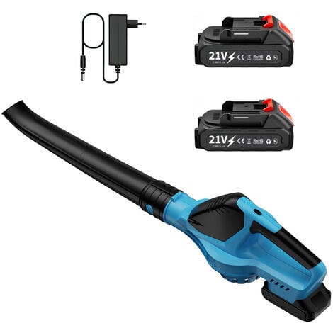 Souffleur sans fil à batterie 21V- JOEAIS  (21 V, Autonomie 240 min, Régime 28.000 trs/min, Souffle d'air 150 km/h) Livré avec 2 Batterie 2,0 Ah  et un Chargeur