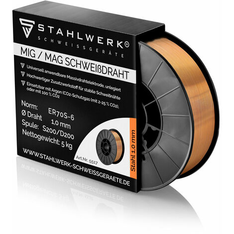 STAHLWERK MIG MAG Fil d'apport fil massif ER70S-6 SG2 5 kg 1,0 mm