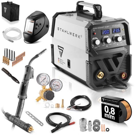 STAHLWERK Poste de soudage MIG MAG 200 ST IGBT équipement complet avec 200 ampères E-Hand