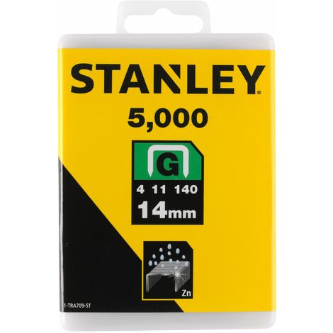 STANLEY - Boîte de 5000 agrafes type G - 1-TRA709-5T - Agrafes 14mm 9/16 type G