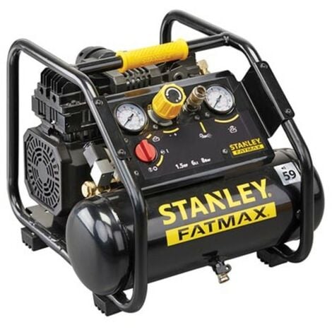 Stanley Fatmax Compresseur professionnel, compresseur sans huile silencieux, compresseur à faible bruit 59 dB(A), horizontal, 1.5 ch, 8 bar, cuve 6 L