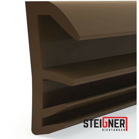 STEIGNER Joint de feuillure de battant Joint d'étanchéité de fenêtre Largeur de rainure 5 mm en TPE, 5m, MARRON, SFD14