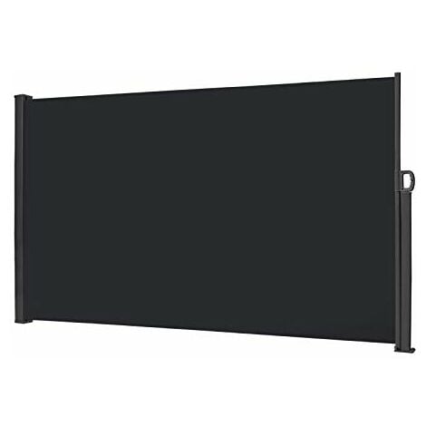 Store Latéral 160 x 300cm Brise-vue extensible - Opaque - Protection UV - Store latéral avec poignée, gris foncé NAIZY