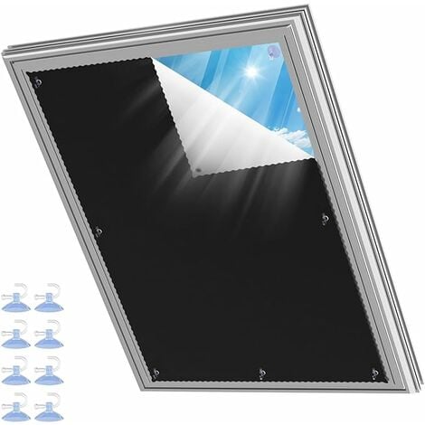 Store occultant pour fenêtre de Toit - Thermique - Protection Solaire - Revêtement argenté - Rideau occultant sans perçage - pour Bureau/Bureau (Compatible Velux, M04 et 304-60 x 73 cm)