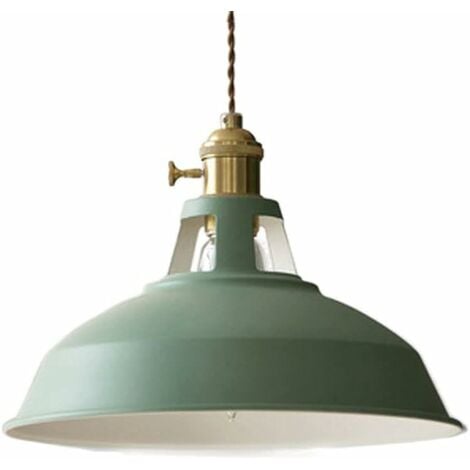Suspension de Plafond, Luminaire E27 Suspension Moderne Avec abat-jour en Métal, Lustre Plafonnier Luminaire Pour Cuisine Restaurant Salon,Vert(Sans Ampoule)