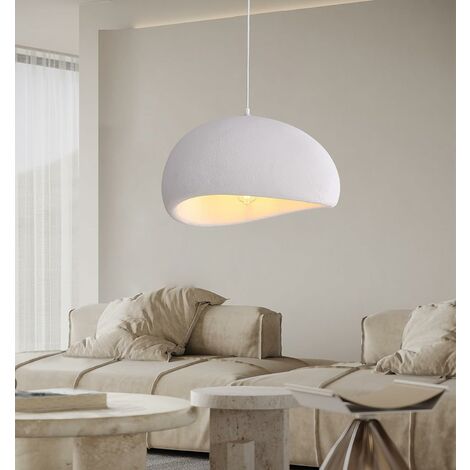 SVKBJROY Lampe Suspendue Moderne pour Salle à Manger, Cuisine, Couloir, Restaurant Lampe Suspendue E27 Base Japonaise Wabi-Sabi Style -Lumière de 3 Couleurs(Blanc,40cm)