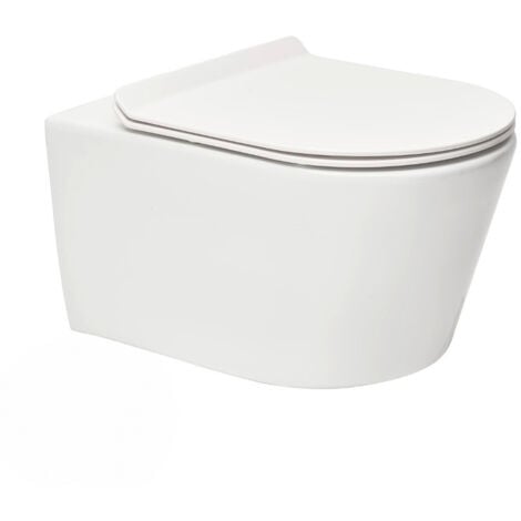 Swiss Aqua Technologies Brevis WC suspendu sans bride, fixations invisibles + abattant ultra-fin, softclose (BrevisRimless)
