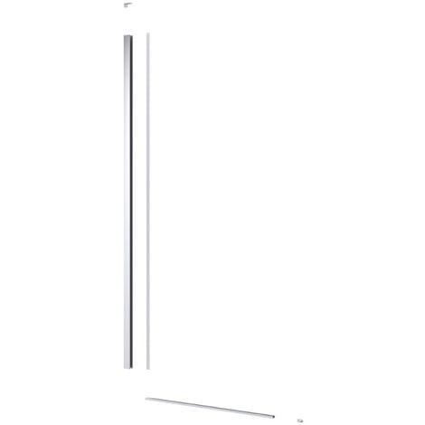 Swiss Aqua Technologies Walk-in Set pour installation de paroi de douche avec profilé, rail inférieur et kit de montage, Chrome