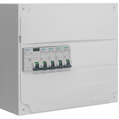 Tableau 1 rangée pré-équipé 1 inter. diff. 40A type AC + 4 disjoncteurs -SIEMENS -SIEMENS