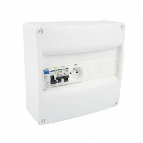 Tableau Électrique Pré-équipé 1 rangée 1 ID 40A + 2 Disjoncteurs + 1 Prise 2P+T 16A NALTO