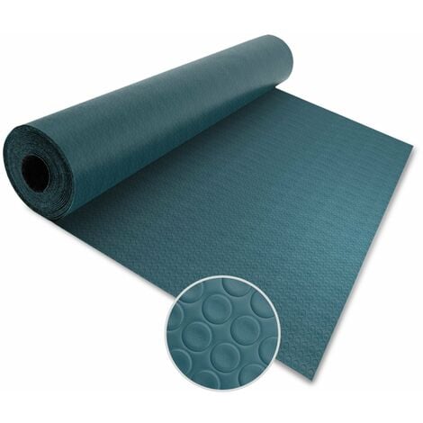 Tapis en caoutchouc Big Button Gris Turquoise 120 x 50 cm