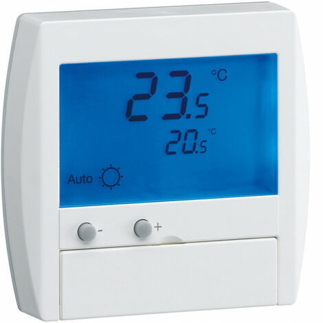 Thermostat ambiance digital semi-encastré chauf élec avec entrée fil pilote 230V (25120)