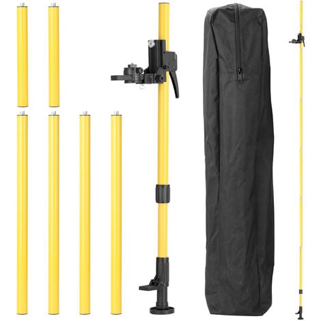 Tige télescopique, Adapté pour un niveau laser horizontal, hauteur réglable, Longueur de support maximale de 4,2 mètres