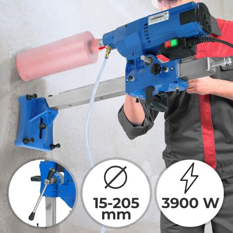 TIMBERTECH® Carotteuse à Diamant - avec Support, Diamètre de Perçage Max. 205 mm, 3900 W, 580 tr/min, Adapté au Forage à Sec et Humide, Béton - Perceuse, Carottier