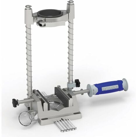 Tivoly • Support de Perçage SP300XP pour perceuse à collier de 43mm à 53mm, système de serrage rapide, Angle de perçage réglable, étau de serrage et système d'aspiration intégré