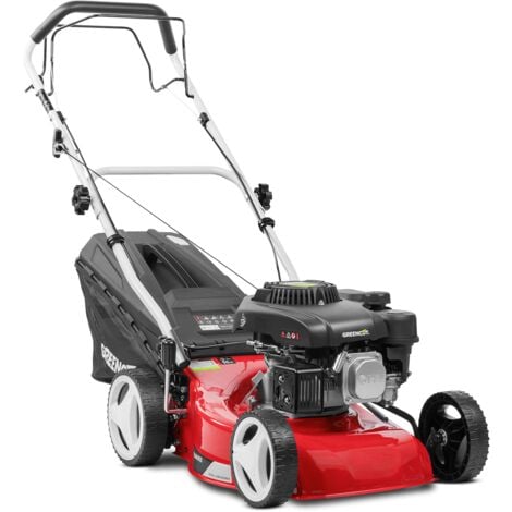 Tondeuse à gazon 5cv 139cc essence, largeur coupe 41cm 17, hauteur de coupe 25-75mm réglable 7 positions, panier 45L, automotrice - Greencut GLM690X