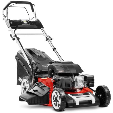 Tondeuse à gazon à essence GREENCUT GLM880XE - 224cc 7.5cv - Démarrage électrique 4 temps automoteur - Double lame acier 530mm 21 - Hauteur de coupe réglable - Panier d'une capacité de 65L