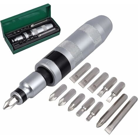 Tournevis à Frapper 13 pièces 1/2" Impact Driver Set d'embouts pour Coupes Hexagonales en Croix pour Usages Lourds, OUYLAF
